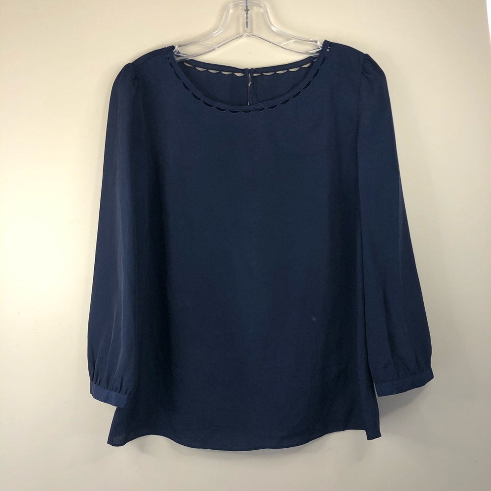 J. CREW 👛 Sz. S eyelet trim blouse